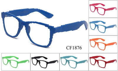 Clear Lens Glasses Eyeglasses Video Game Pixel Theme Party Nerdy Retro UV400