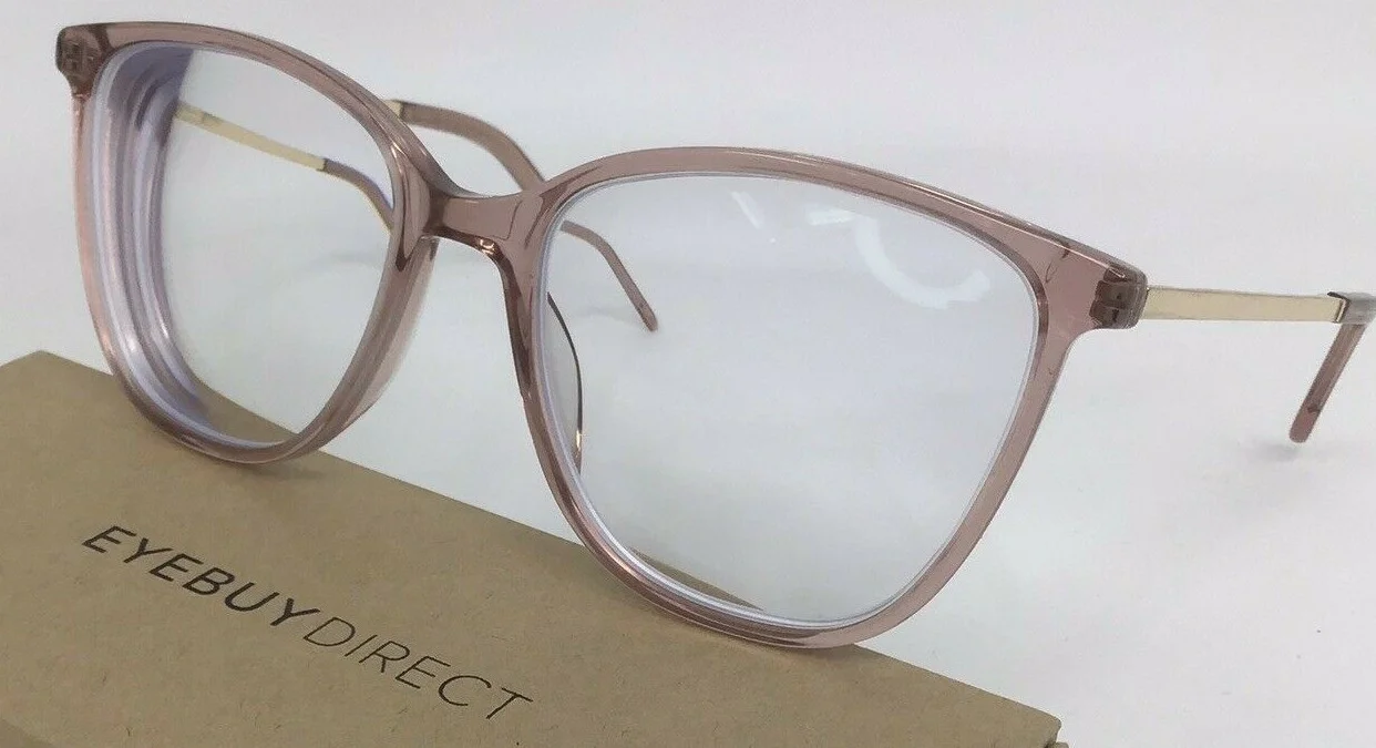 Eyebuydirect Aroma Cat Eye Pink Acetate Eyeglasses Frames w/Box 54-18-145 NWOT 2