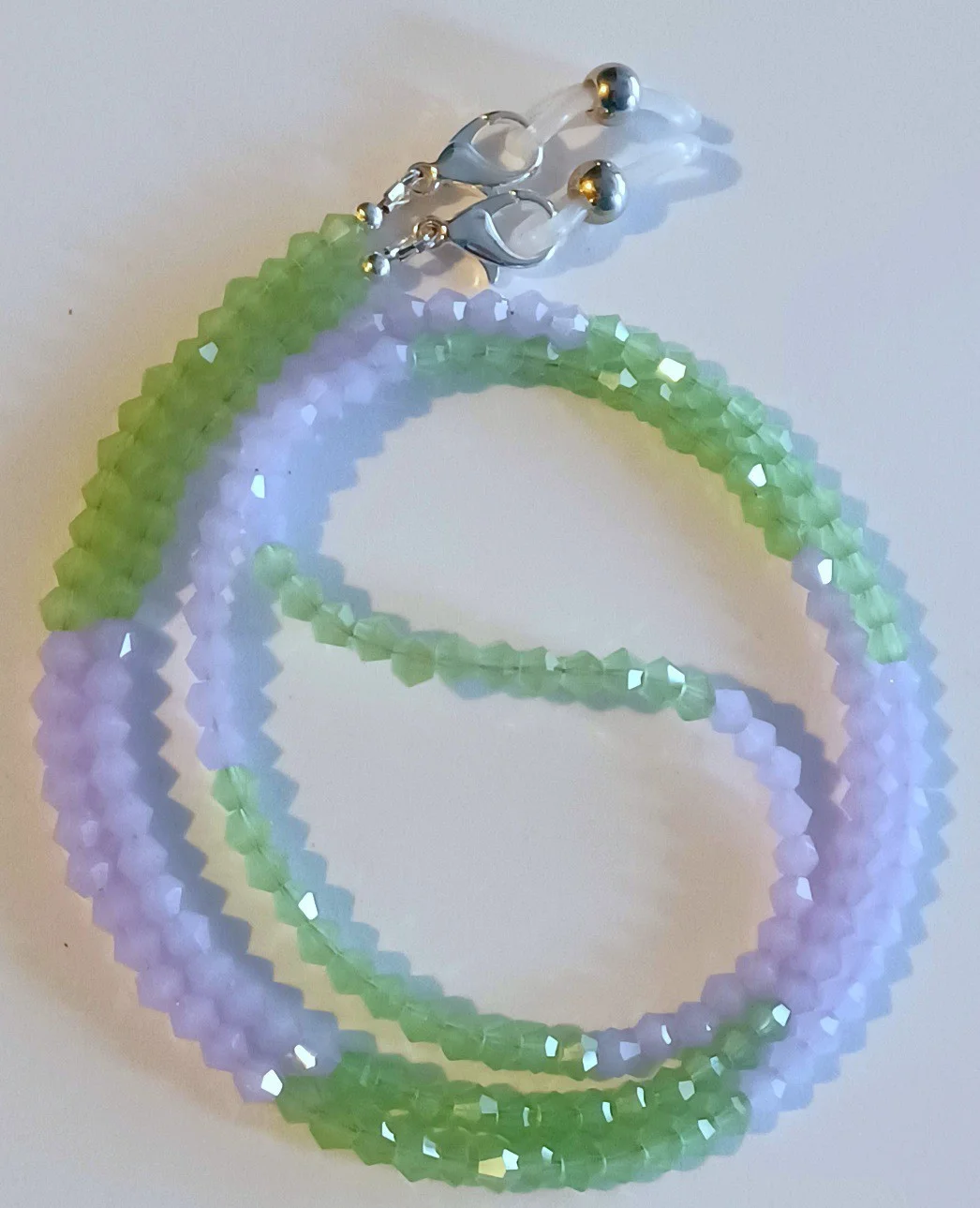 EYEGLASS CHAIN 27" JADE PINK Beaded Holder Strap Reading Glasses iCandy CLIP GLD 3