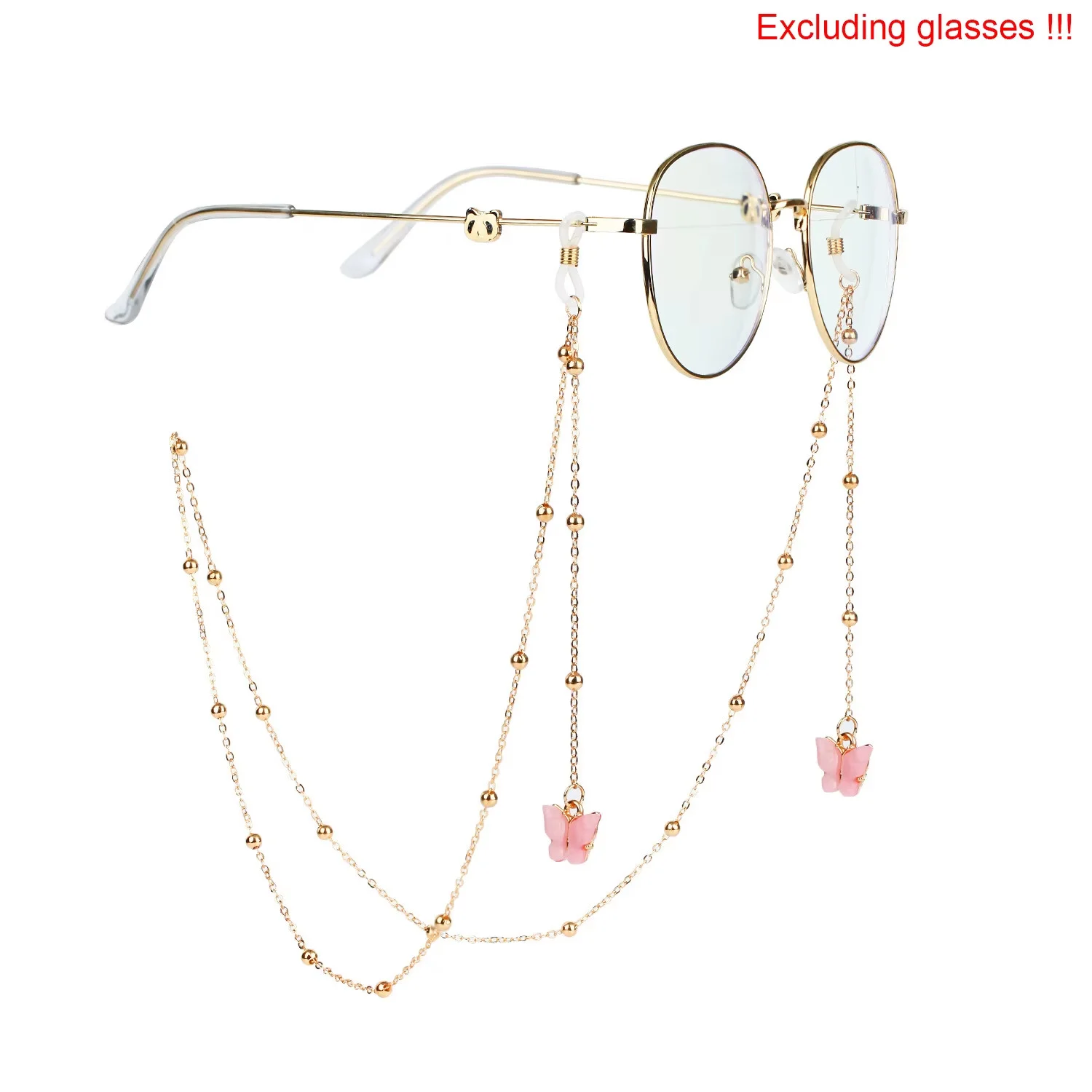 Eyeglasses Lanyard Glass Beaded 27" Pretty In Pink Bead Glasses Chain 4