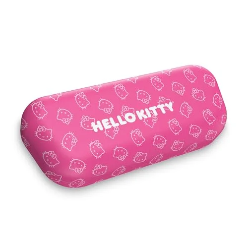 Hello Kitty Eyeglass Case with Matching Cleaning Cloth – Hard Shell Glasses Holder with Soft Velvet Lining - Pink 3