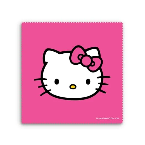 Hello Kitty Eyeglass Case with Matching Cleaning Cloth – Hard Shell Glasses Holder with Soft Velvet Lining - Pink 4