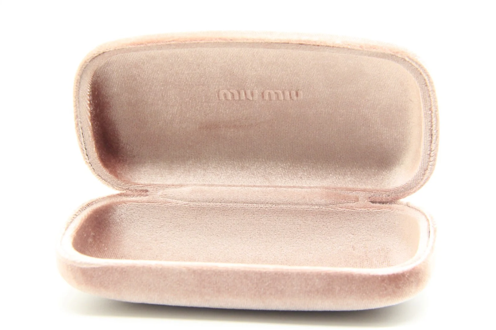 NEW MIU MIU AUTHENTIC EYEGLASSES GLASSES HARD LARGE VELVET PINK CLAMSHELL ONLY 2