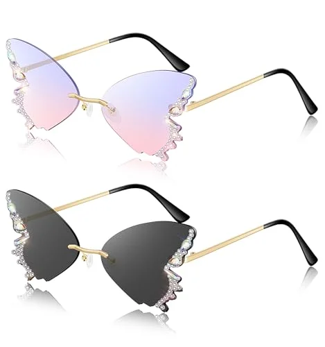 NEW Pink & Multicolored Butterfly 🦋 Kids Hard Metal Clamshell Eyeglasses Case