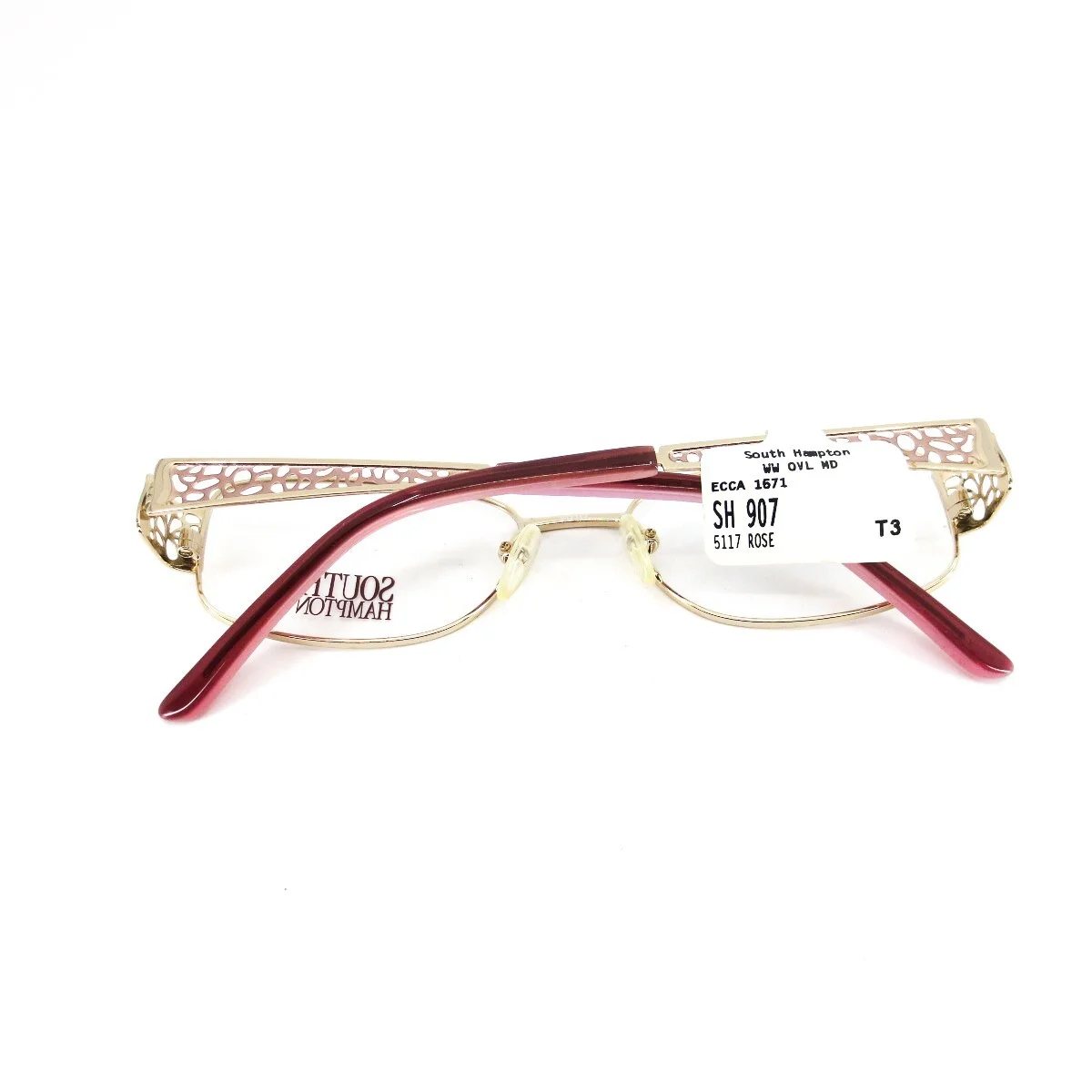 South Hampton SH 907 RO Eyeglasses Frames Pink Rectangular Full Rim 51-17-135 mm 2