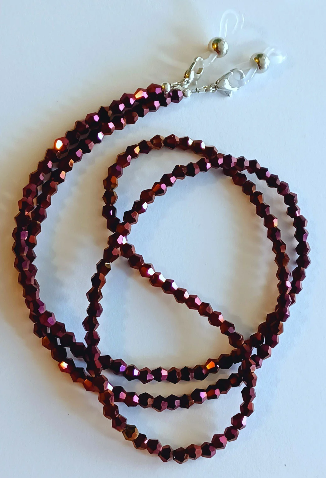 Turquoise and Pink Flowers, Beaded Eyeglass or Sunglass Chain Holder, 28 inches 3
