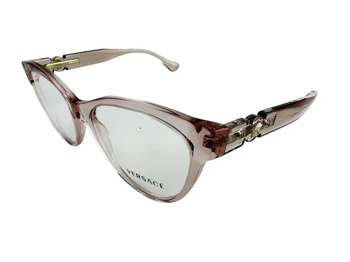 Versace NEW Transparent Pink Womens Cat Eye Frames 53-18-140 Eyeglasses VE3304 2