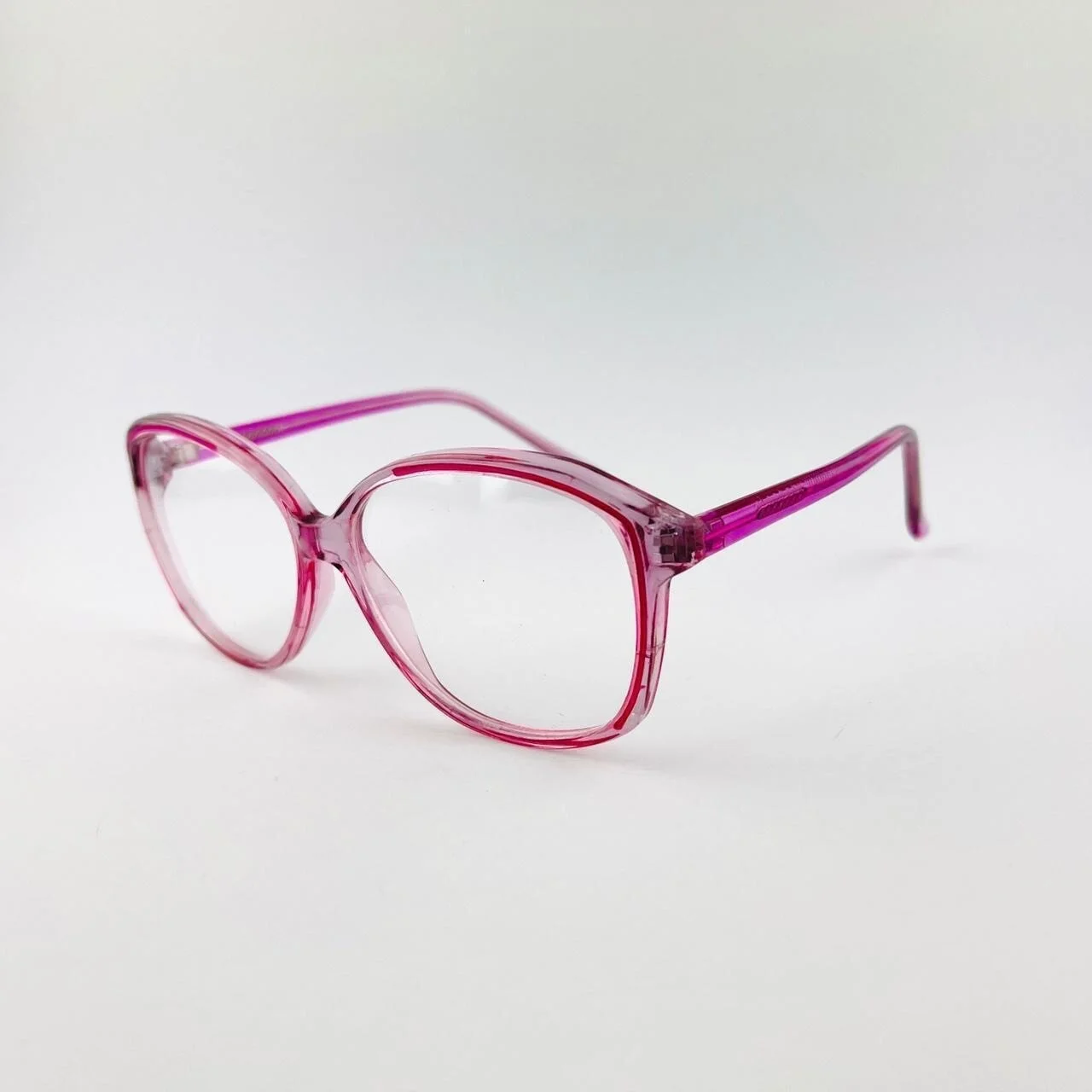 Vintage 90s Transparent Pink Clear Lens Eyeglasses / RX Friendly 2