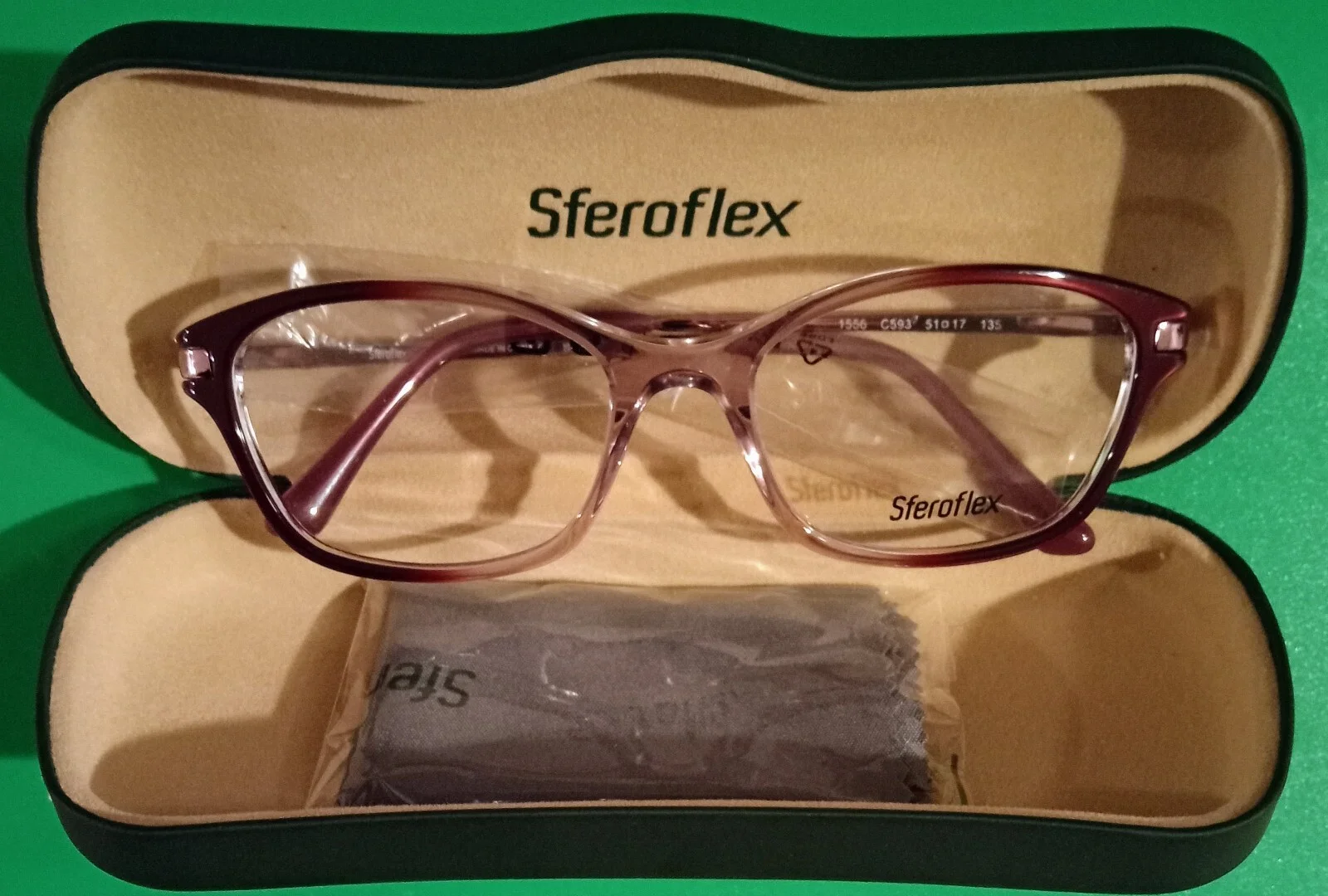 WOMENS SFEROFLEX PINK CAT EYE FULL RIM READING EYEGLASSES SF 1556 C593 51 17 135