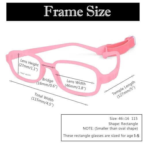 Zenni Pink Rectangle kid Full Rim Eyeglasses butterfly pattern with case 4